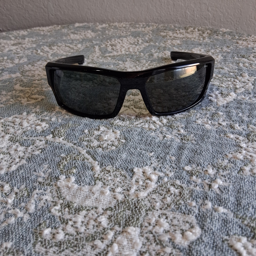 🌟 Mens Spy Optic Wraparound Sport Sunglasses Black Dark Smoke Lenses - Picture 2 of 9